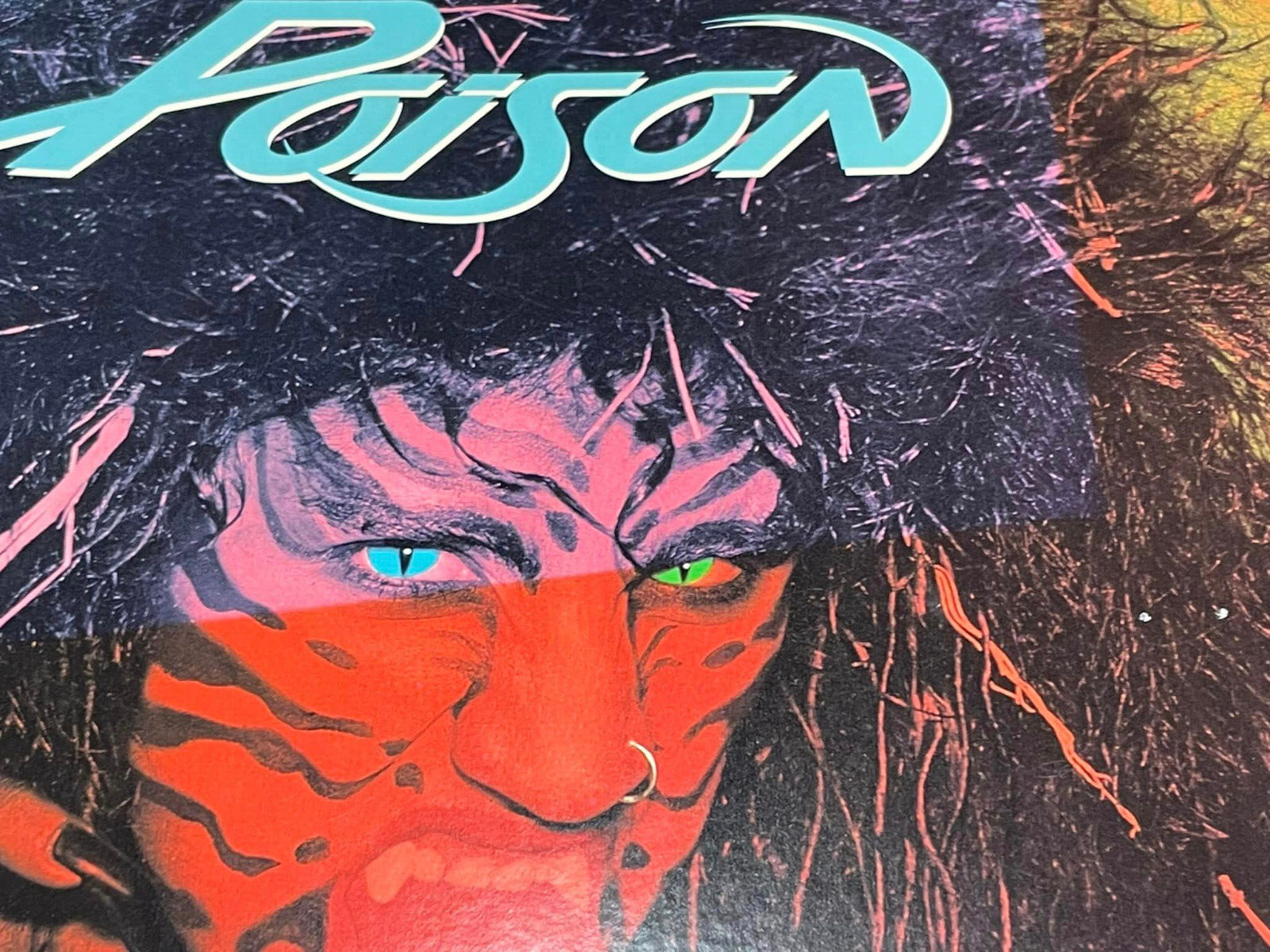 Vintage 1988 Poison Promo Poster 12" x 12" Open Up and Say Ahh! Uncensored