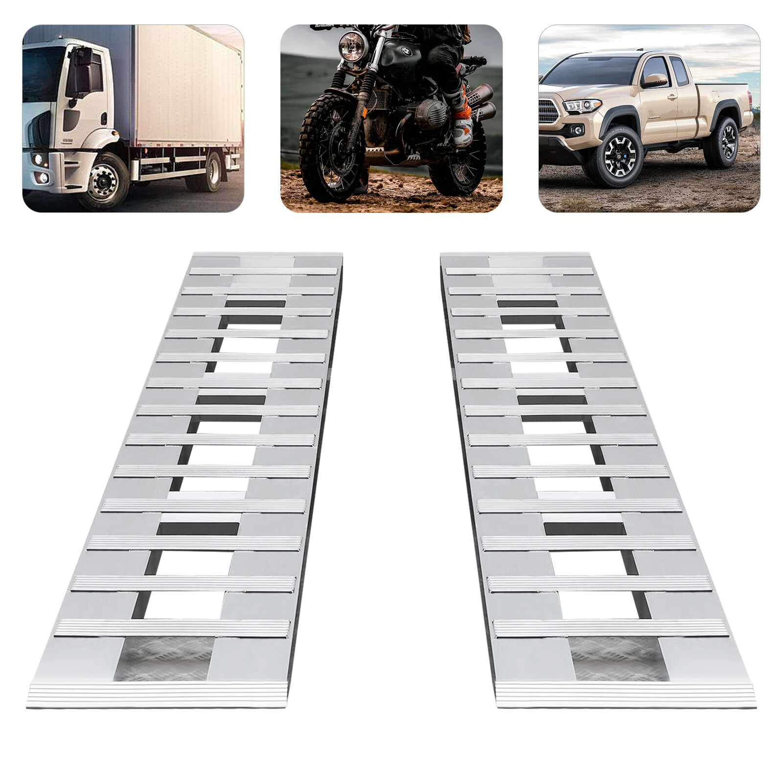 2pcs Aluminum Trailer Ramps Loading Ramps Truck Car Auto Trailer Ramps