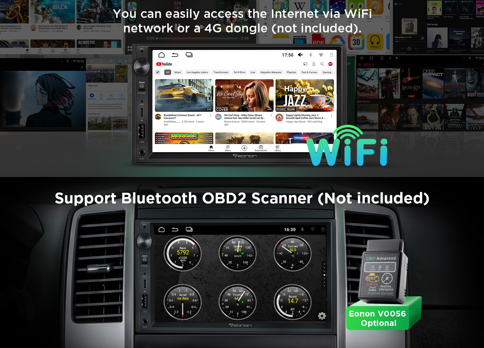 Android 13 Car Radio Stereo Bluetooth Double 2 Din 7" IPS Apple CarPlay FM Audio