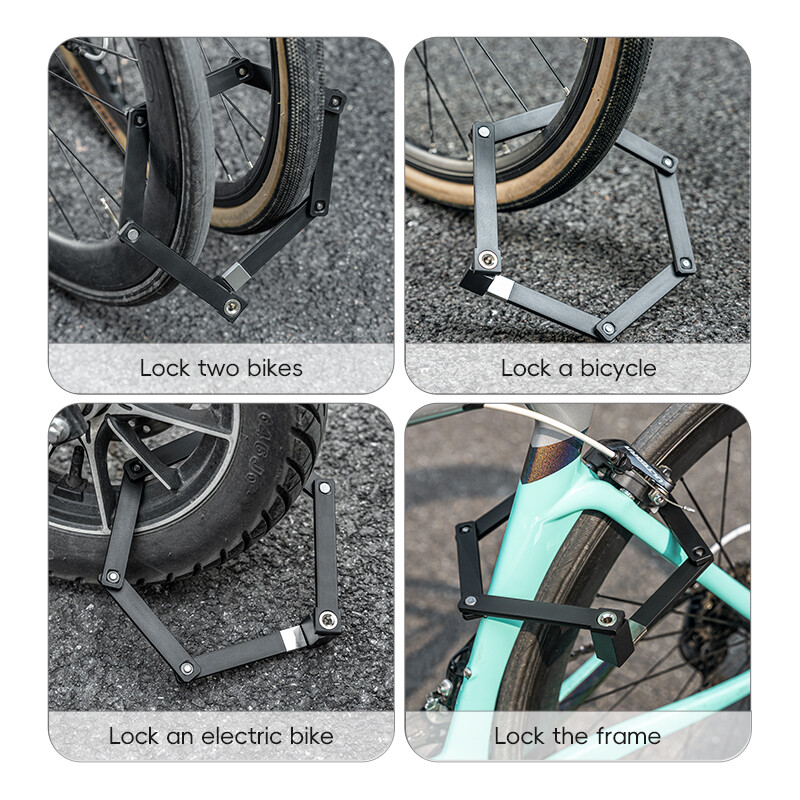 ROCKBROS Folding Bike Lock Heavy Duty Anti Theft Smart Secure Guard with Keys