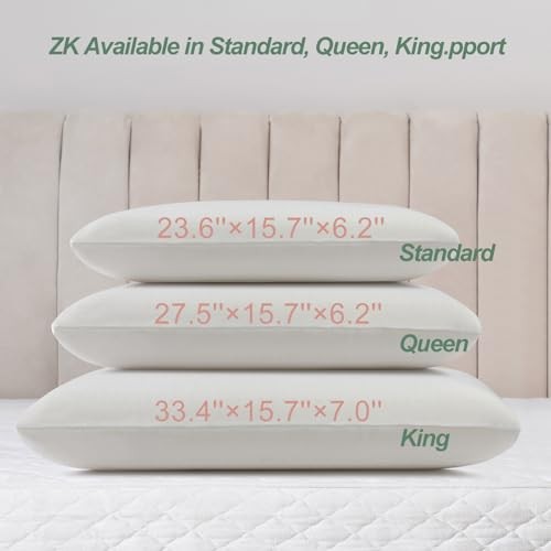 100% Natural Talalay Latex Pillow Sleeping Bed Pillows, Extra Soft Queen Size