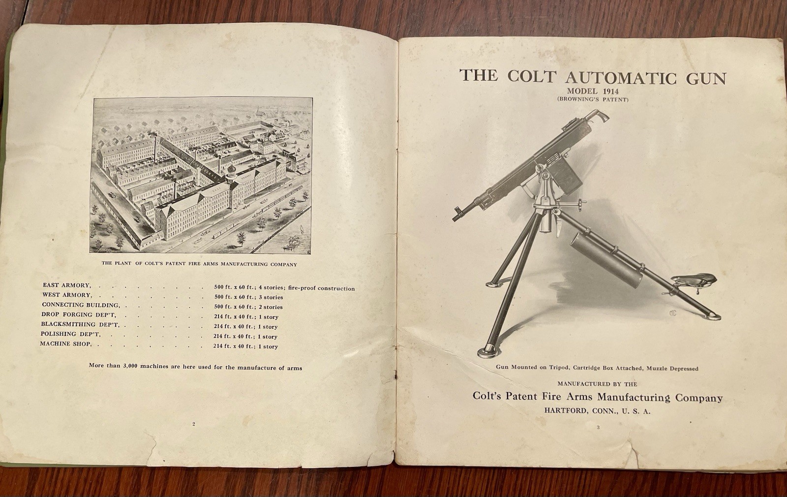 RARE~Antique~COLT’s AUTOMATIC (MACHINE) GUN MODEL 1914 MANUAL WW1~ORIGINAL!!