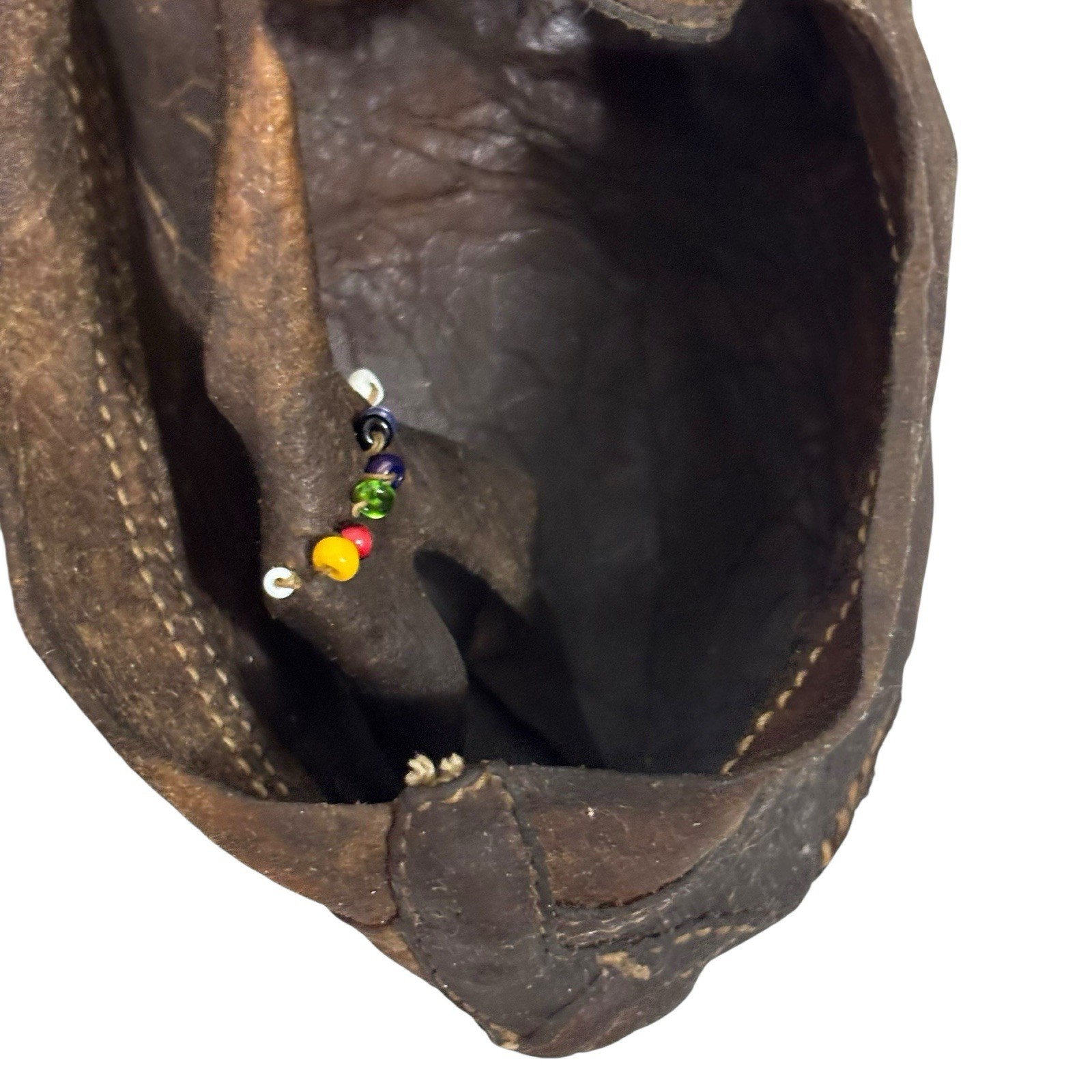 Old Antique Plains Native American Indian Beaded Moccasins Decorated Hide Shoes