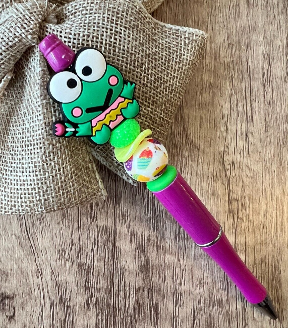 Custom beaded pen. Cute Sanrio characters! gifts, basket filler, journal, teen