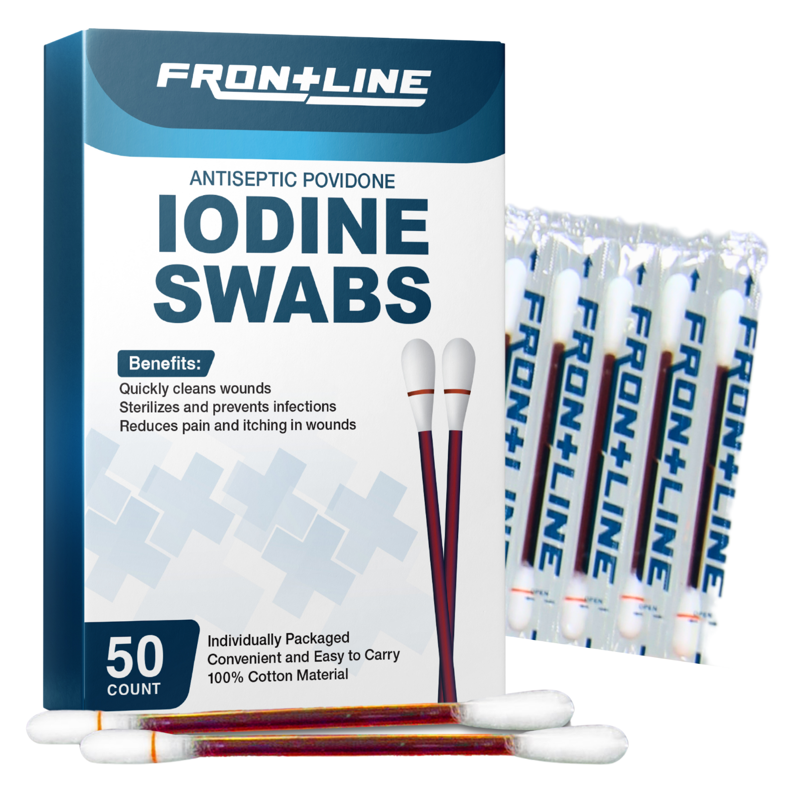 Povidone Iodine Swabs Antiseptic Swabsticks Iodine Solution Wound Cleansing