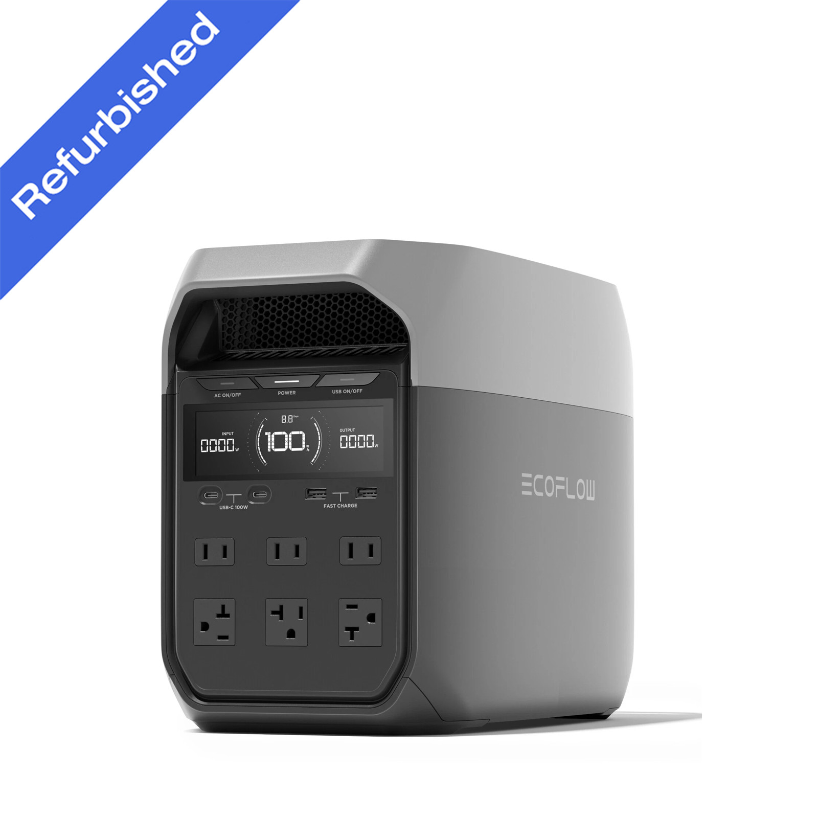 EcoFlow DELTA 3 1024Wh 1800W Portable Power Station LiFePO4 Battery Refurbished