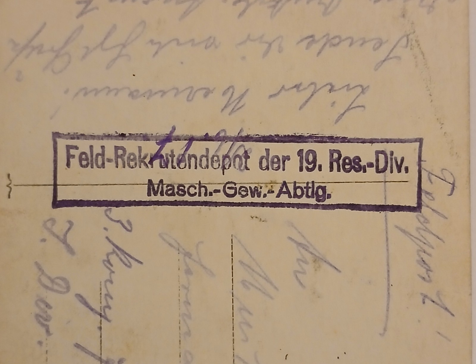 WWI RPPC Of German Unteroffizier 3rd Company Machine Gun Detatchment dated 3...