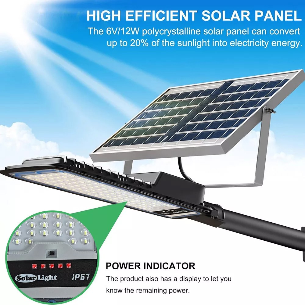 Commercial Solar Street Lights Outdoor Dusk-to-Dawn Solar High Bright Aluminum