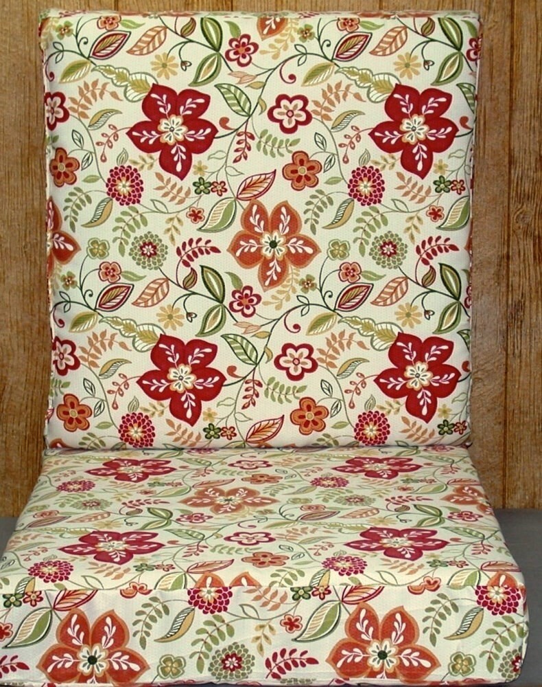2 Pc Outdoor Deep Seat Chair Set ~ Pure Floral ~ 23.5x23.5x5.75 / 23.5x23.5x5.75