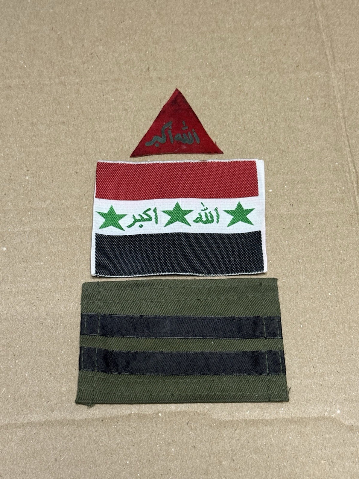 Vintage Iraqi Republican Guards  corporal Rank W/ Iraqi Flag & Red Triangle 90’s