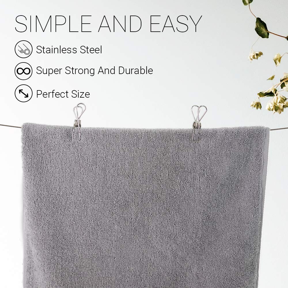 40 Pack Extra Large Clothes Pins Heavy Duty, Stainless Steel Clothes Pin