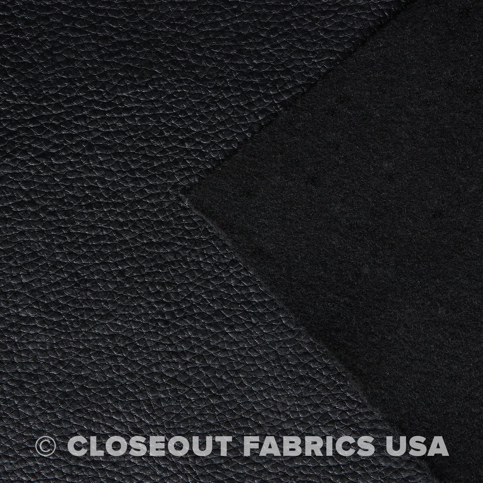 Black Vinyl Fabric - Faux Leather - Auto Upholstery Pleather Fabric