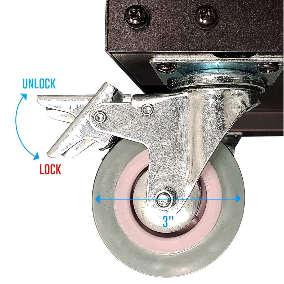 Axcessables 12U 19-Inch AV Rolling Equipment Rack Cabinet with Locking Wheels