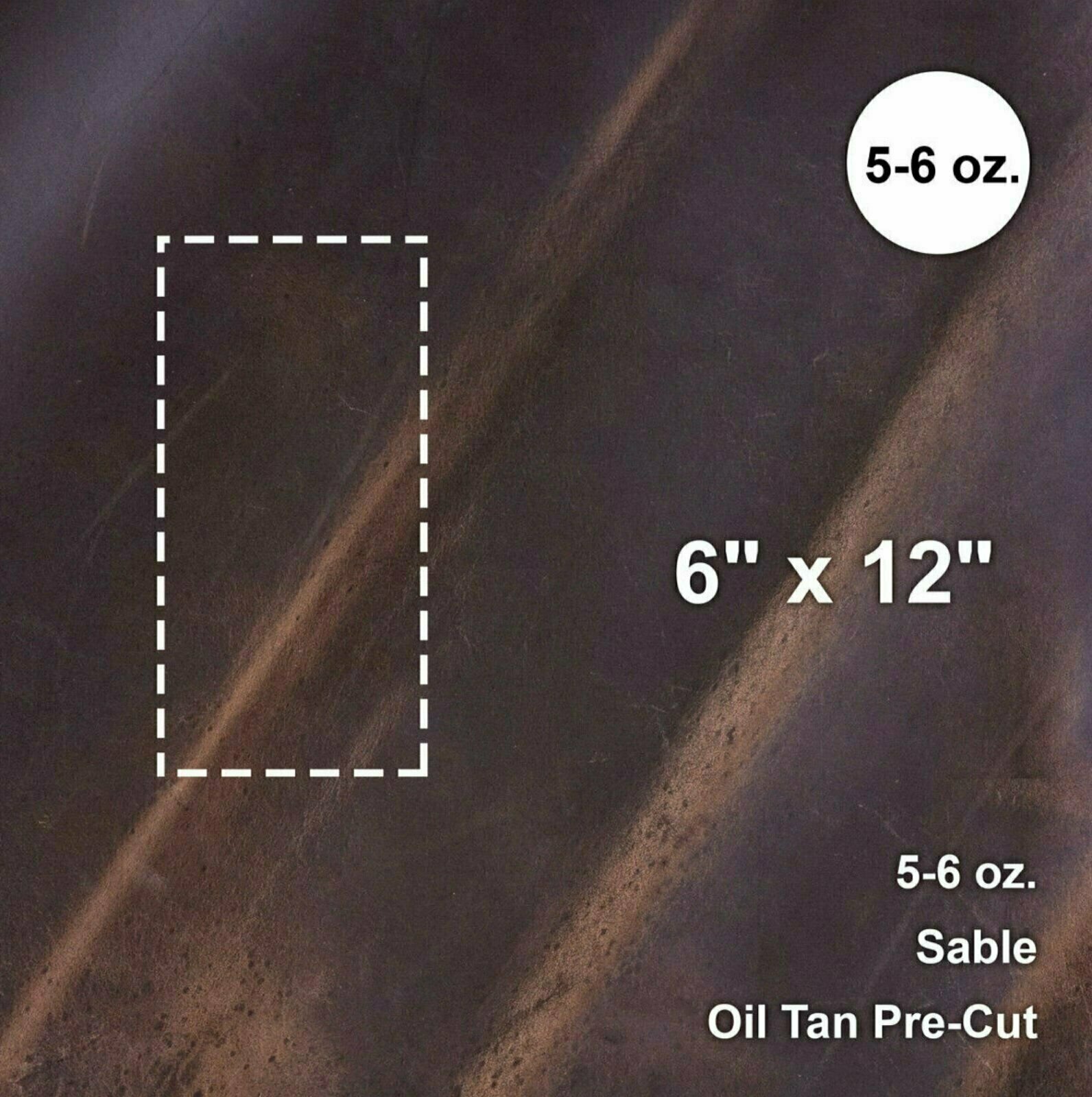 ELW Sable Brown Oil Tan Cowhide Full Grain Leather Pre-Cuts 6" to 48" 5/6 Oz