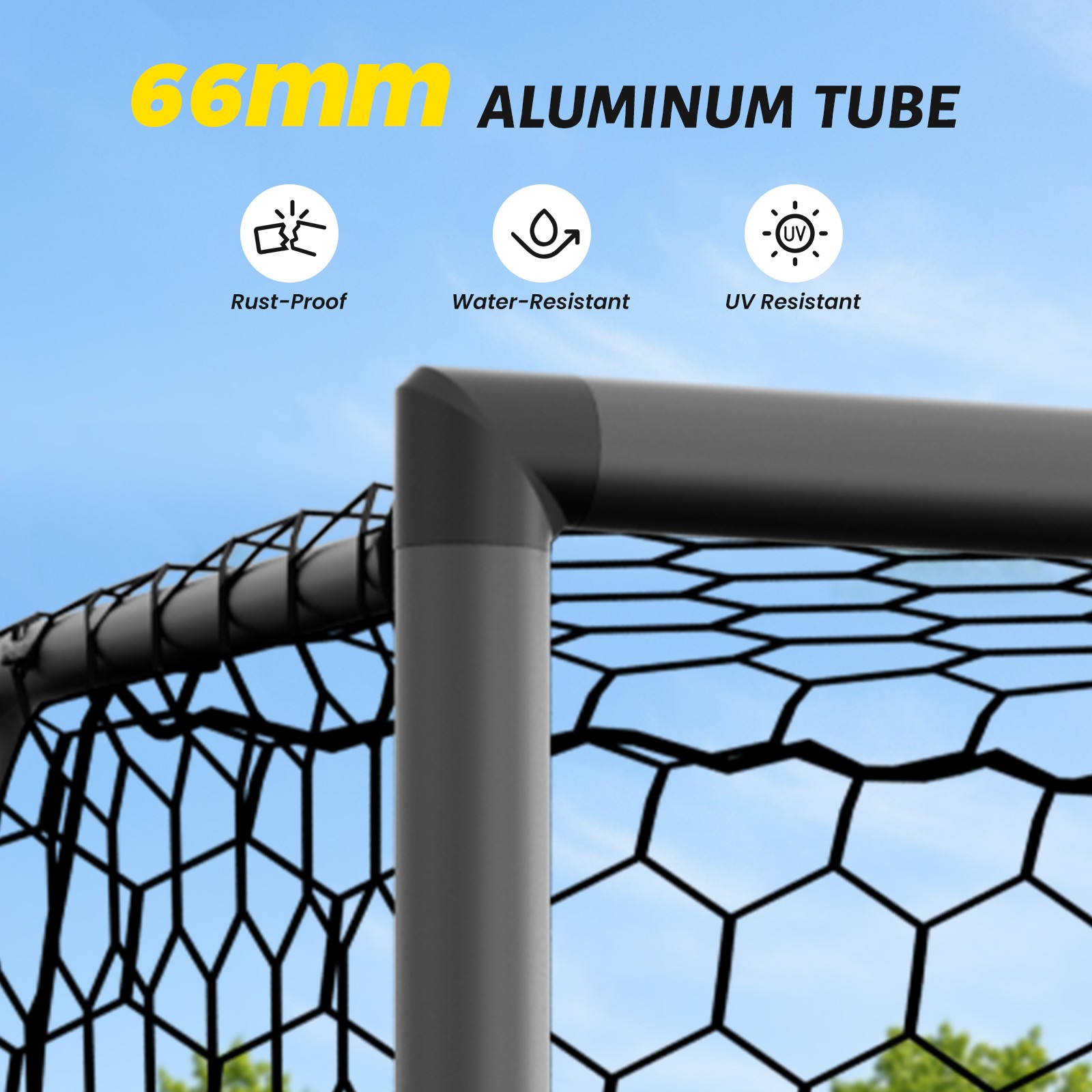 NAIZEA 24x8ft Soccer Goals 2.6" Aluminum Heavy-Duty Soccer Goal For Soccer Clubs