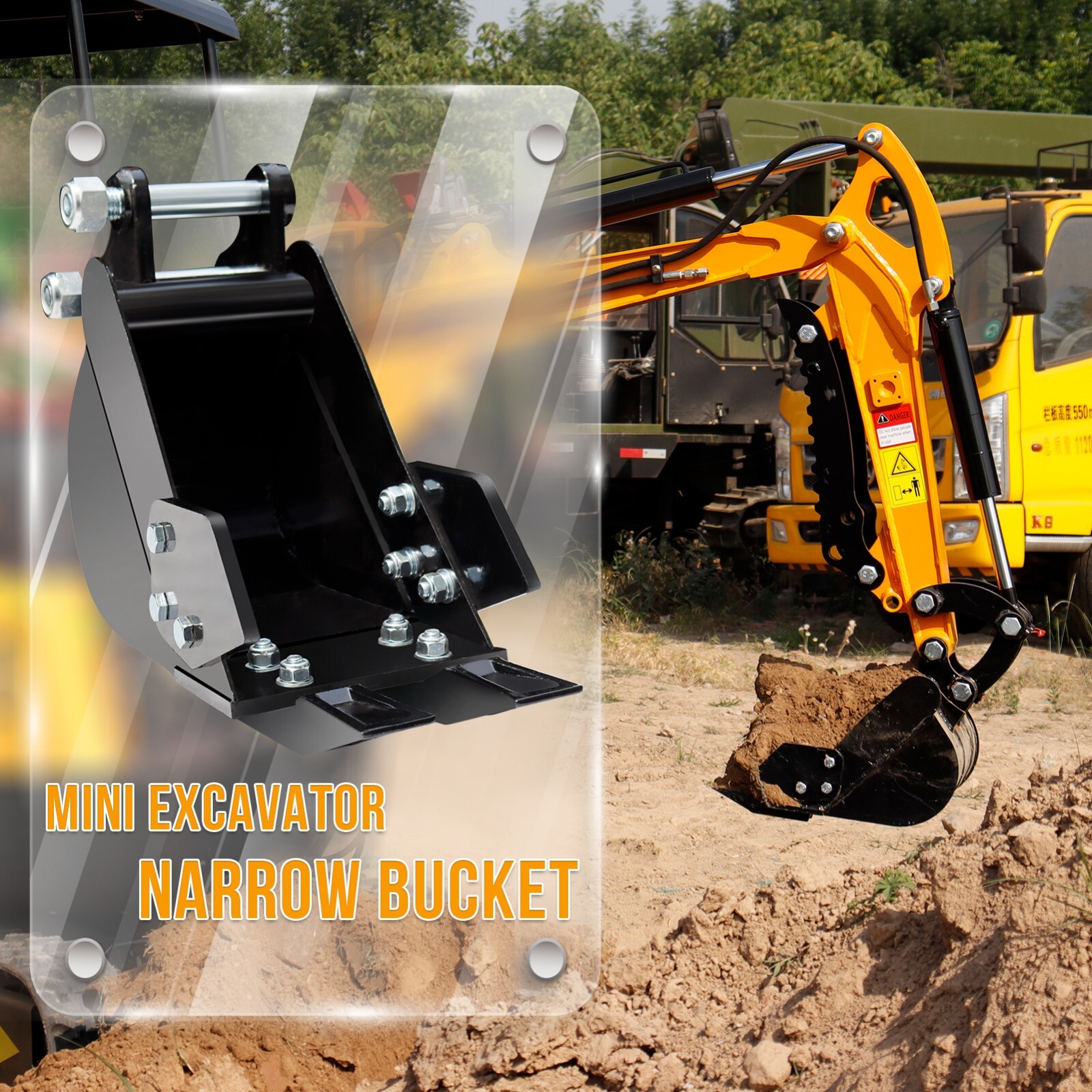 200mm Narrow Digging Trench Bucket fit Mini Excavator Limited price reduction