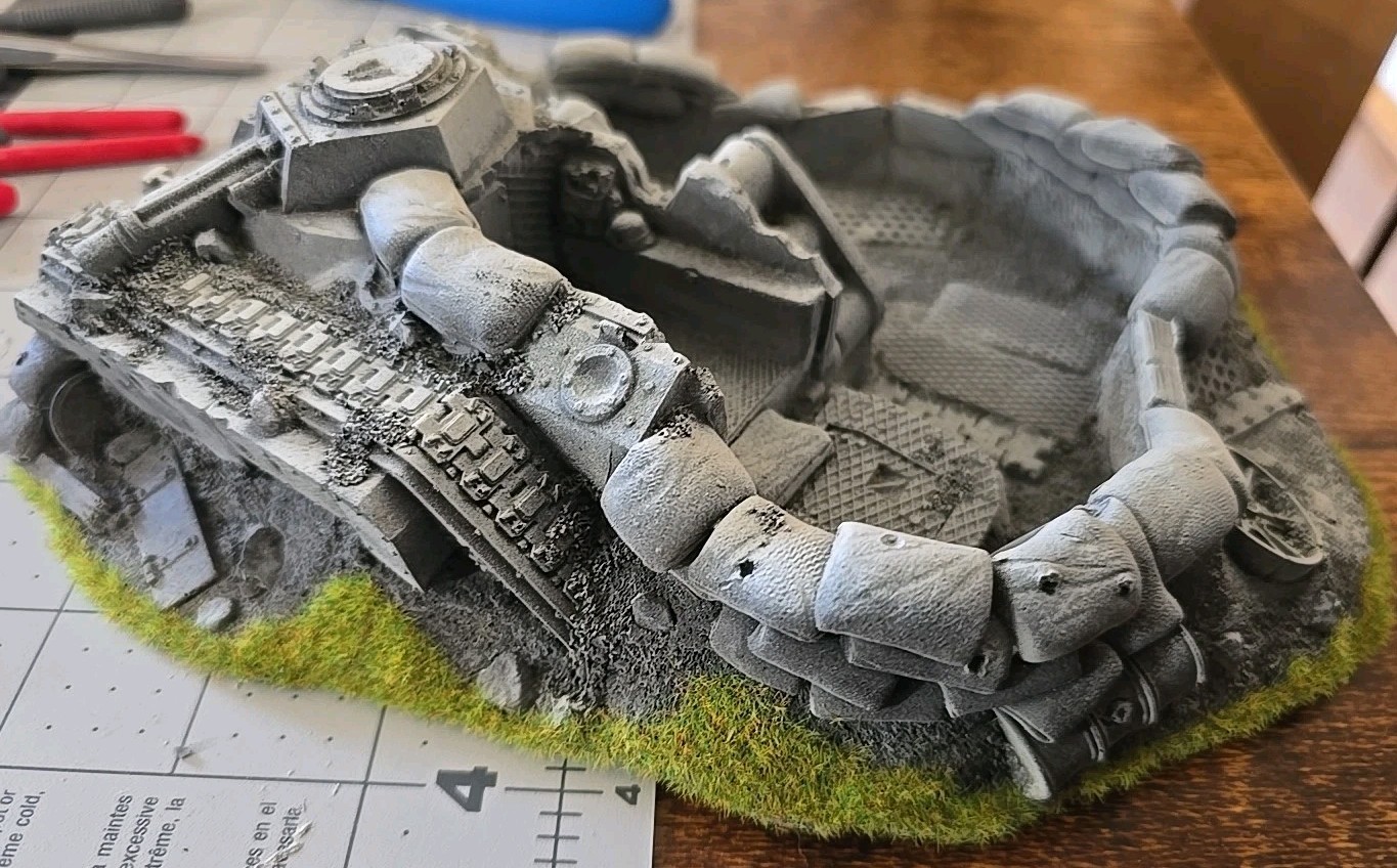 NEW Warhammer 40K VINTAGE Crashed Chimera Bunker Terrain Wreck Emplacement OOP