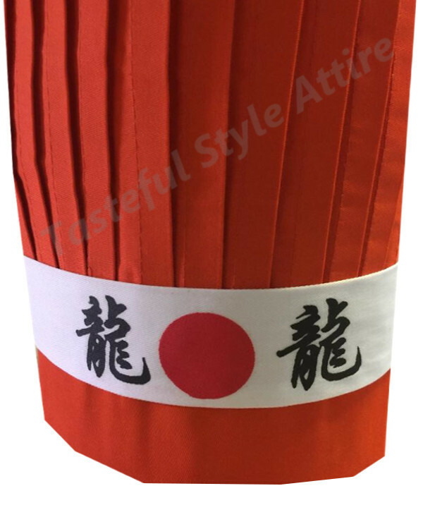 Orang Hibachi chef hat, headband, plastic hat holder net, Hibachi chef hat sets