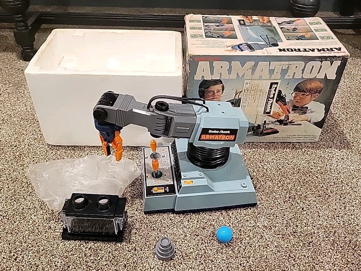Vintage Radio Shack Armatron Robot Arm Toy In Original Box 60-2364 H1
