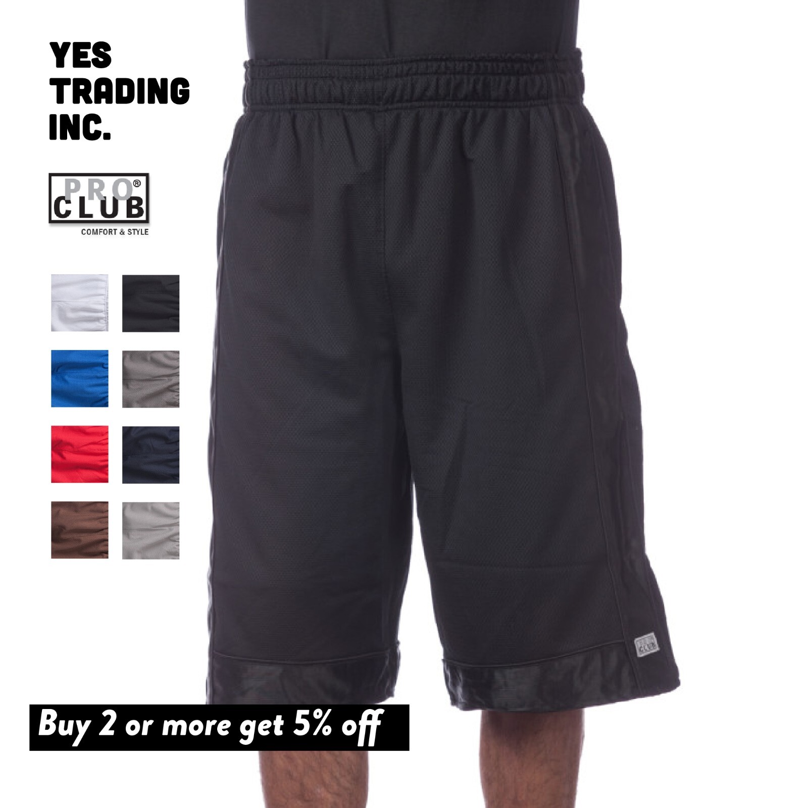 PROCLUB MENS HEAVYWEIGHT MESH SHORTS PRO CLUB BASEKETBALL SHORTS GYM (S-5XL)