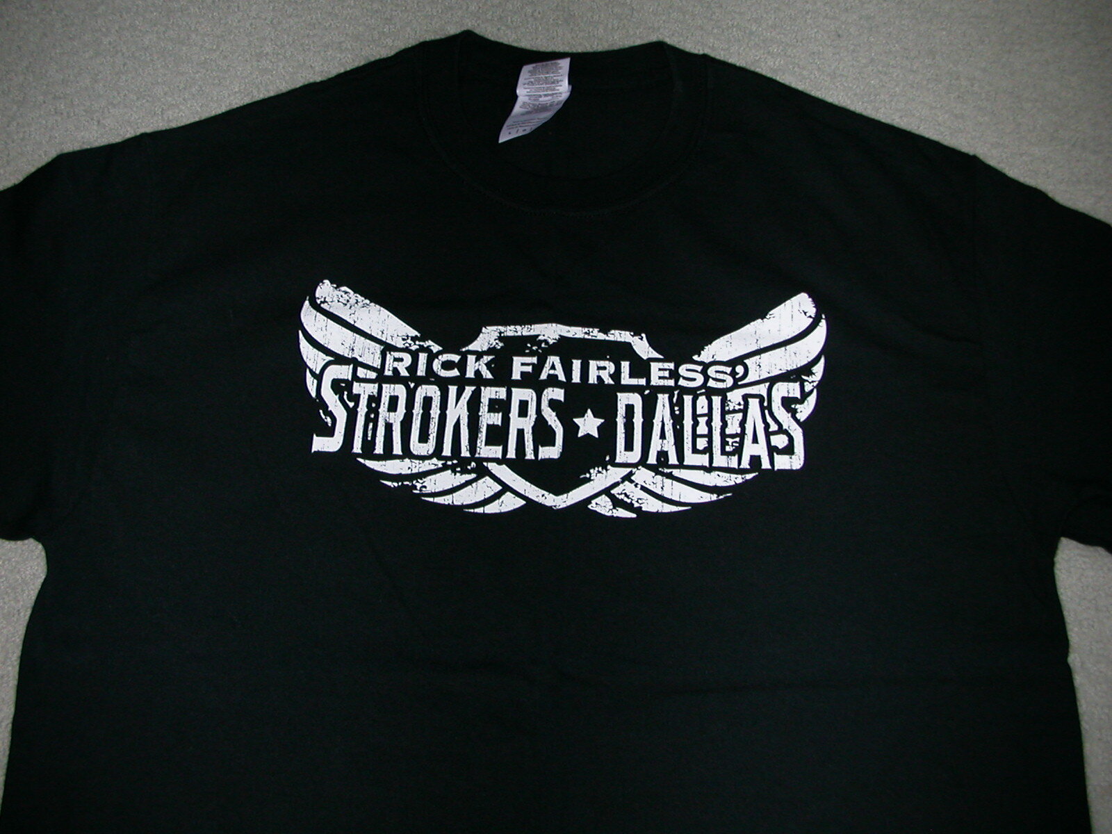 Rick Fairless STROKERS Dallas t-shirt~Men's L~Ride My Woman Biker Icehouse~Texas