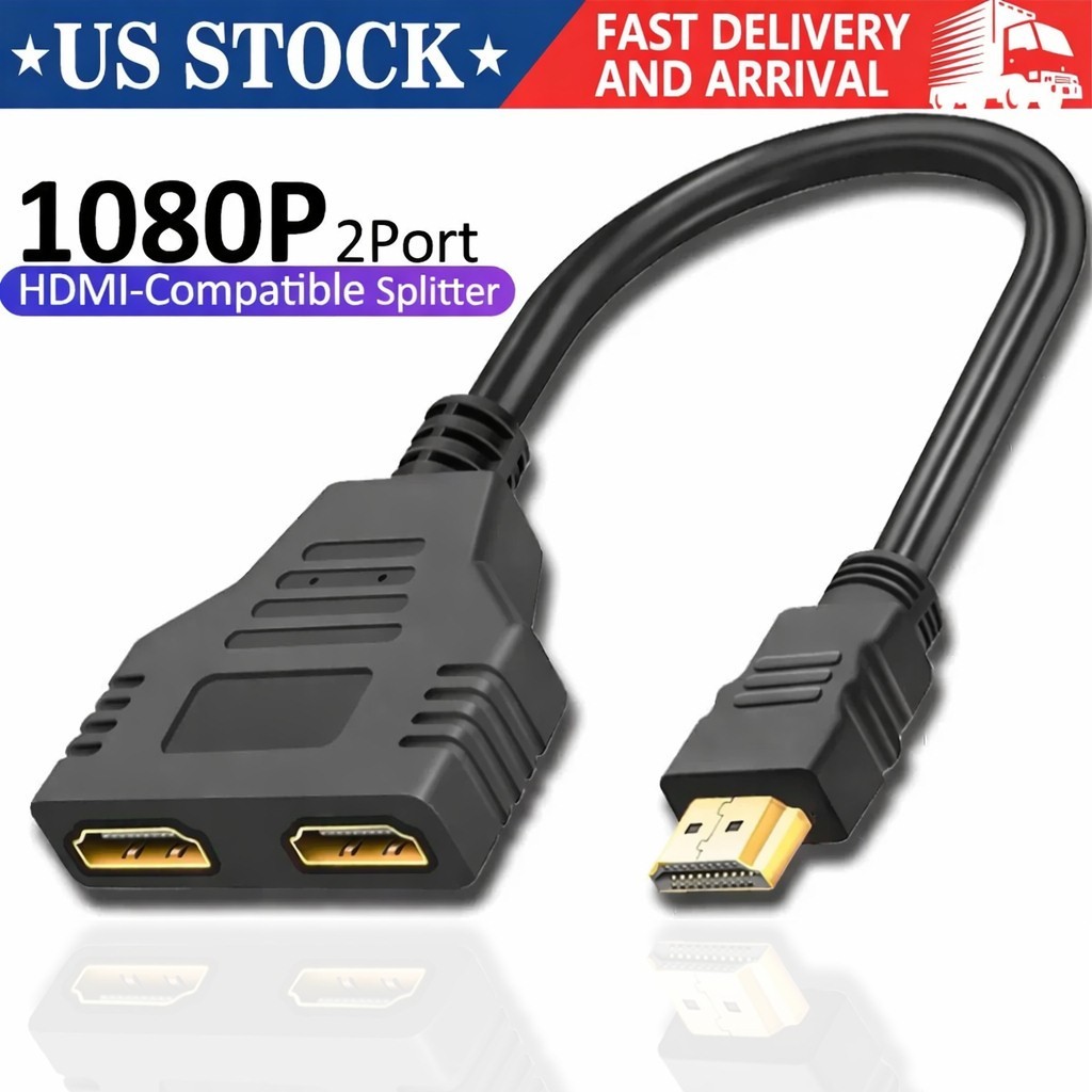 4K HDMI Cable Splitter Adapter 2.0 Converter 1 In 2 Out 1 Male to 2 Female lot