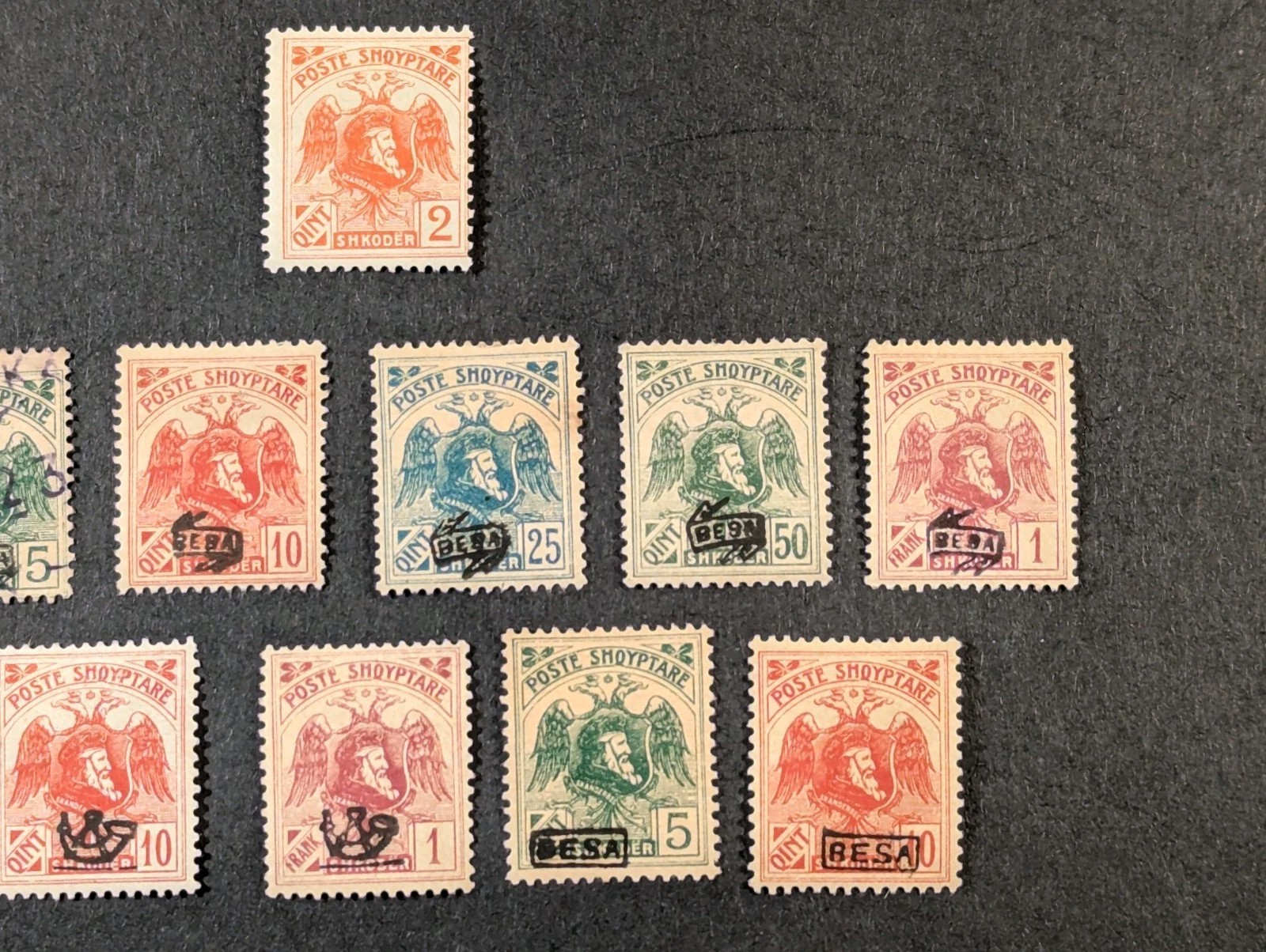 ALBANIA 1920-21 OVERPRINTS - Lot Of 12 Different - 10 MHOG - 2 Used + #129
