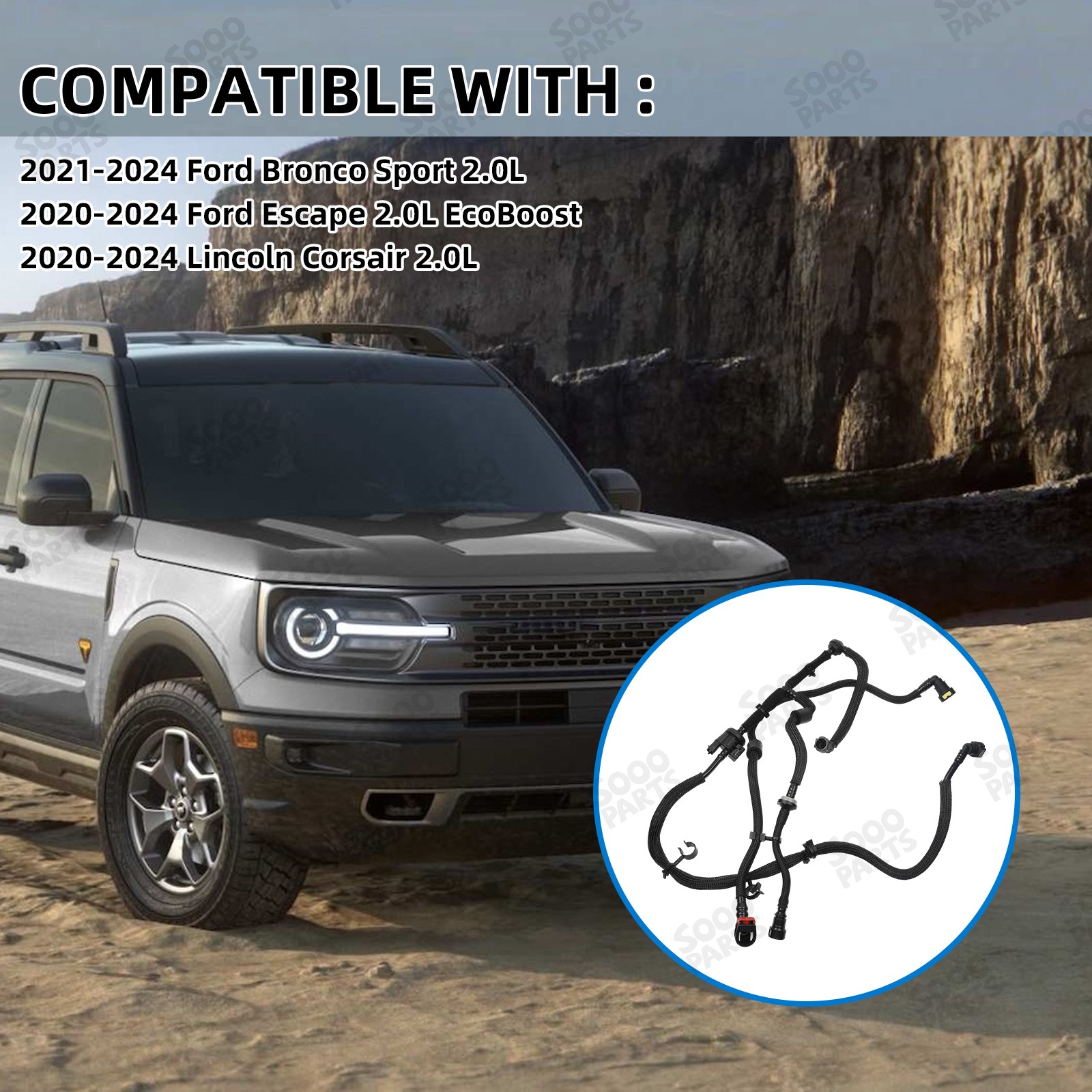 Fuel Drain Tank Hose For 2020-2024 Ford Bronco Sport Escape 2.0L LX6Z-9D289-SH