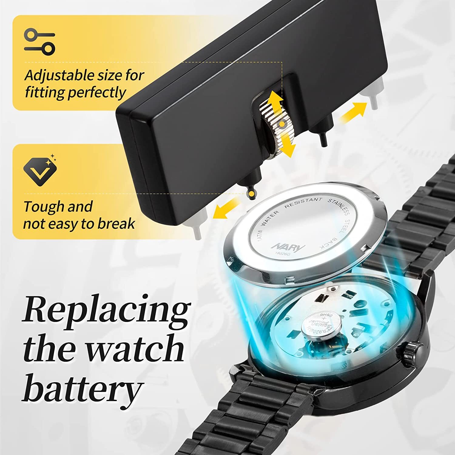 2023 Watch Repair Kit Watchmaker Back Case Remover Opener Link Pin Spring Bar