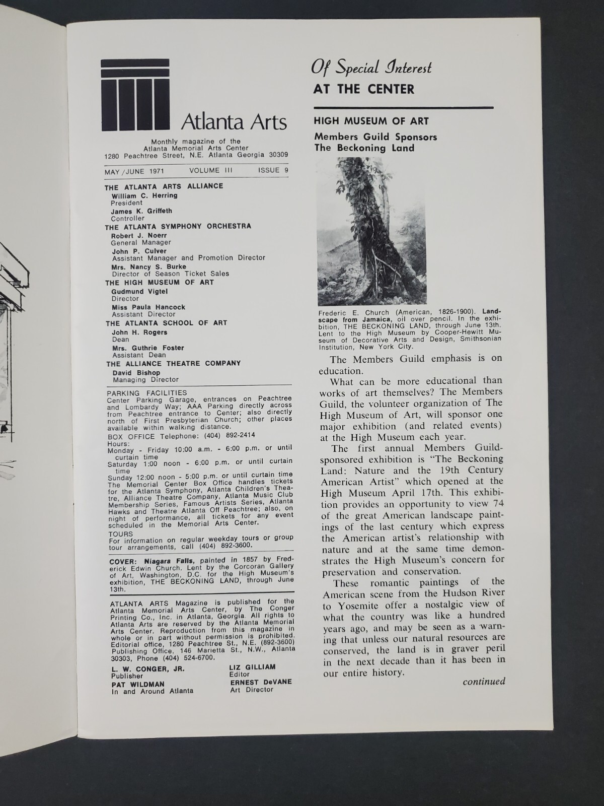 1971 Atlanta GA Sandy Springs DeKalb Arts Center Magazine ASO Youth Orchestra