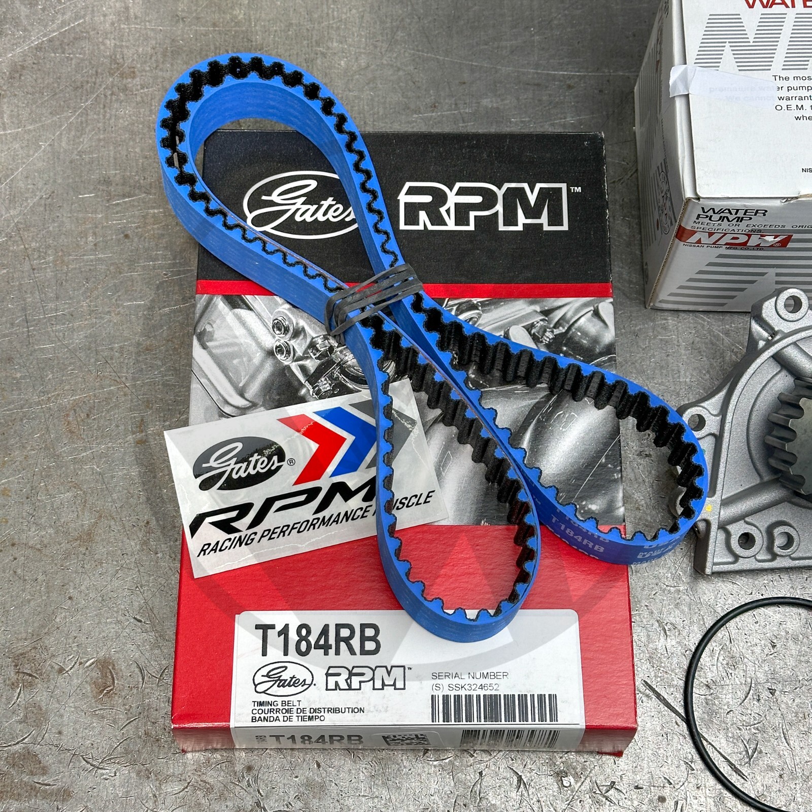 Gates Race T184RB Timing Belt Water Pump & OEM Tensioner For Honda B18B1 B18A1