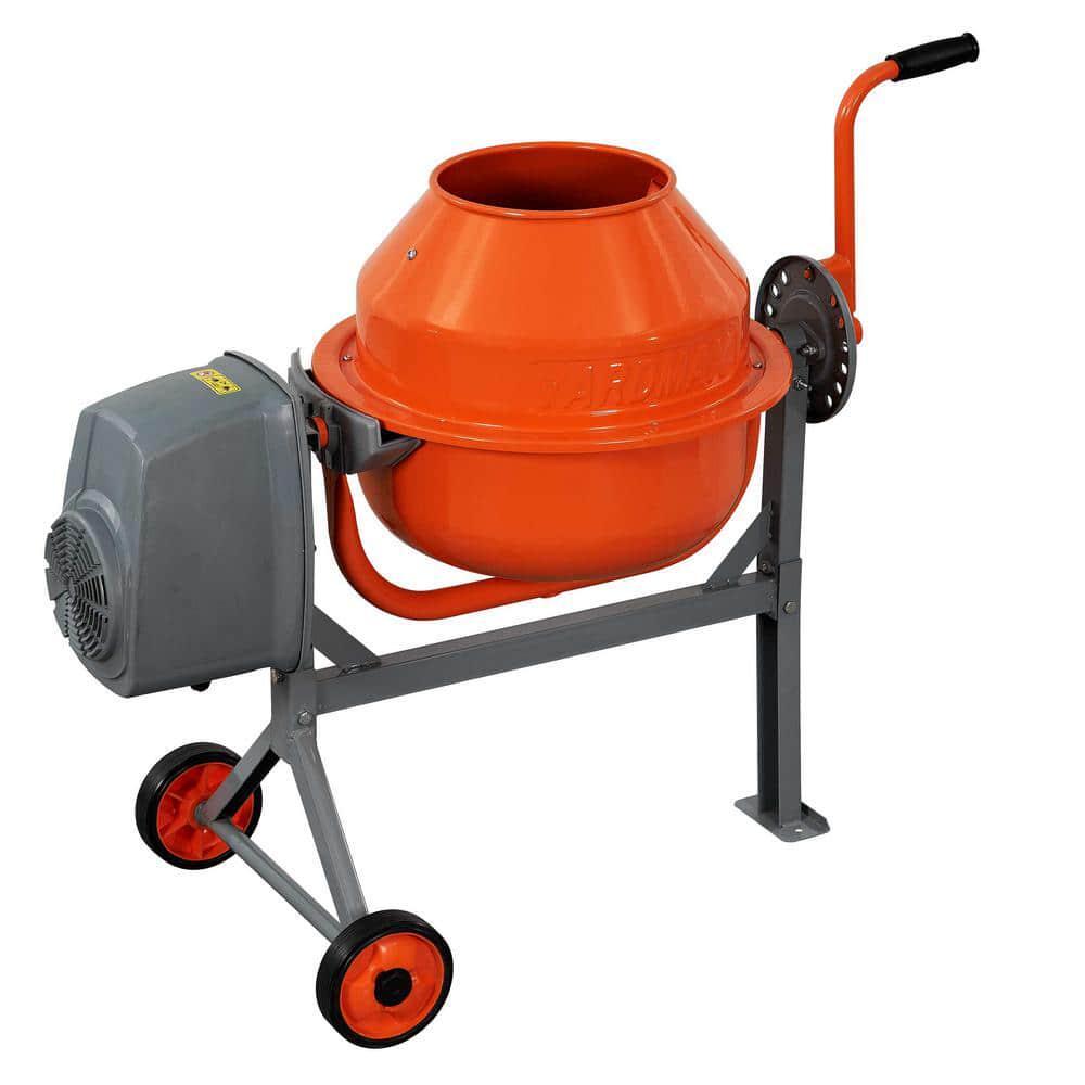 YARDMAX Concrete Cement Mixer Low-Profile Height Portable Stamped Steel Drum
