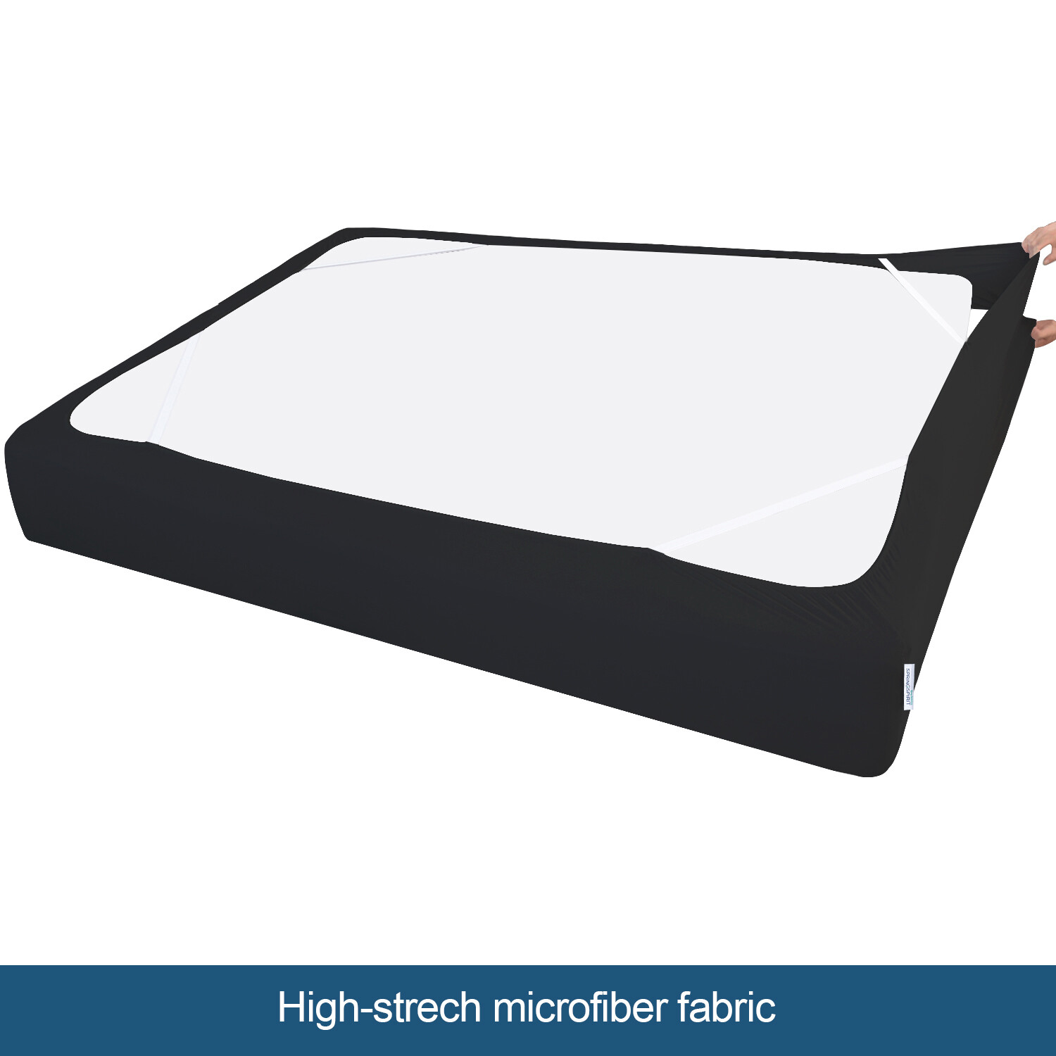 Box Spring Cover with Smooth Elastic Woven Washable Black Twin/Full/Queen/King