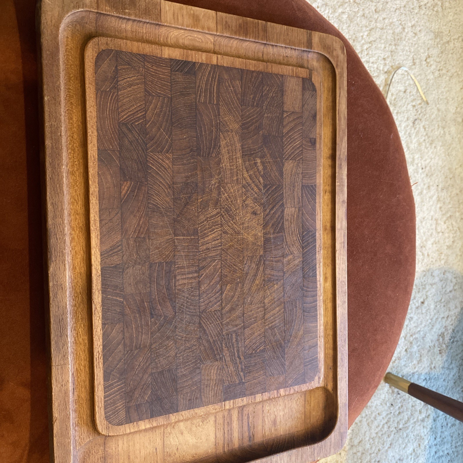 Vintage Dansk Jens Quistgaard rectangular Teak Cutting Board Denmark 17x11 HTF