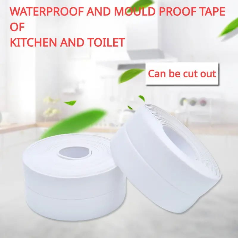 10.5FT PVC Self Adhesive Caulk Sealing Strip Tape For Kitchen Wall Sink Toilet
