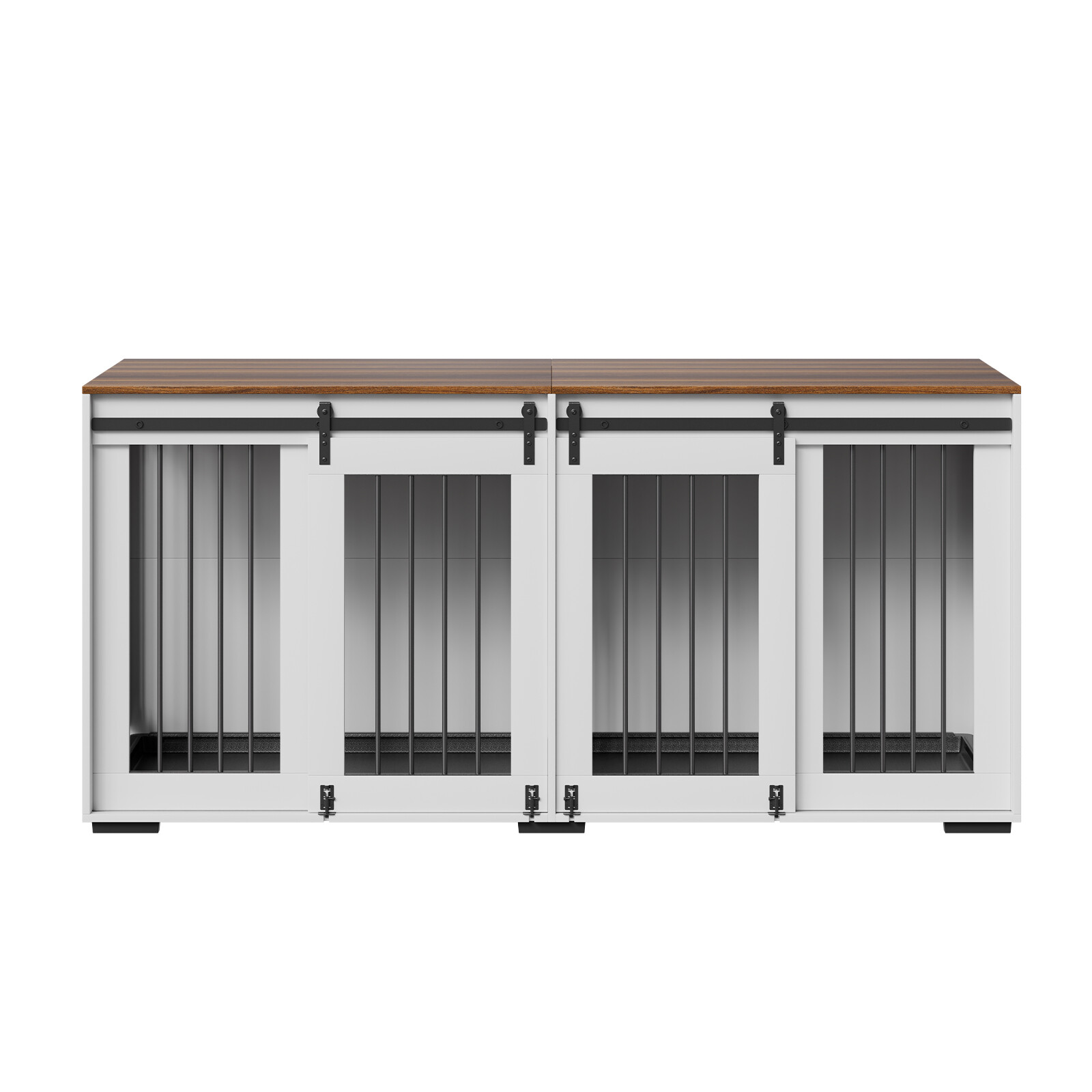 Dog Crate Furniture 72 in Indoor Wooden Dog Kennel with Tray Heavy Duty