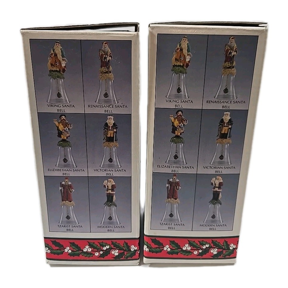 Christmas Lot Of 4 Kurt Adler Birthstone Angels & Novelino Santa Bells Holiday