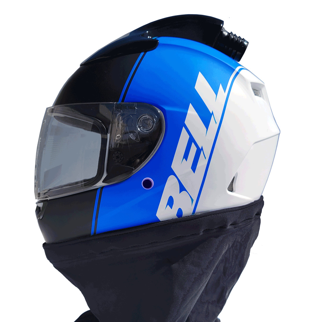 Bell Qualifier Top Air UTV-SXS Helmet  Large  Black/Blue/White Wired for Radio