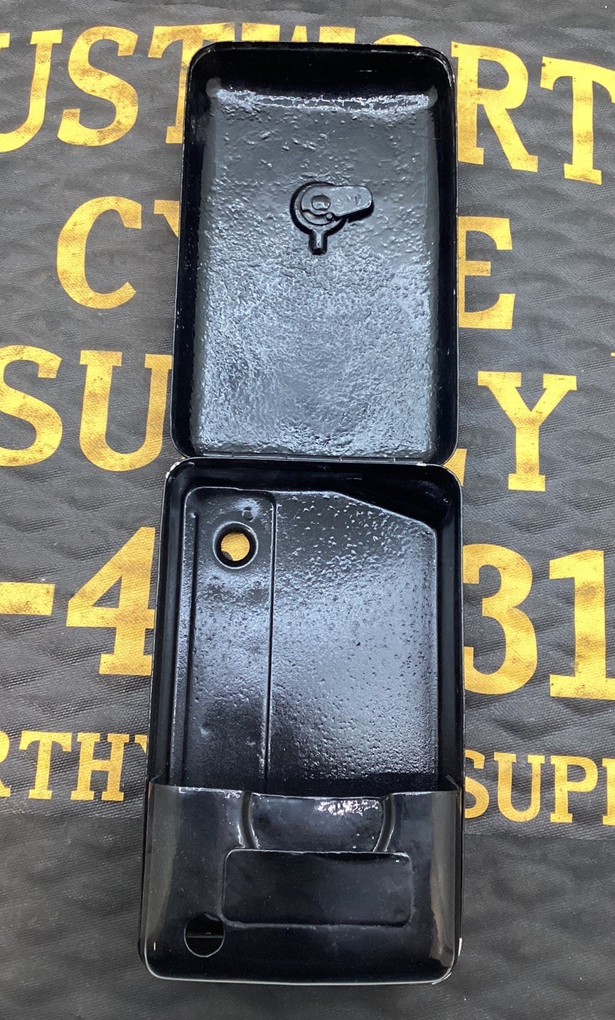 1935 – 1940 HARLEY WL WLD 45 ORIGINAL OEM EARLY TOOLBOX — BEAUTIFULLY RESTORED