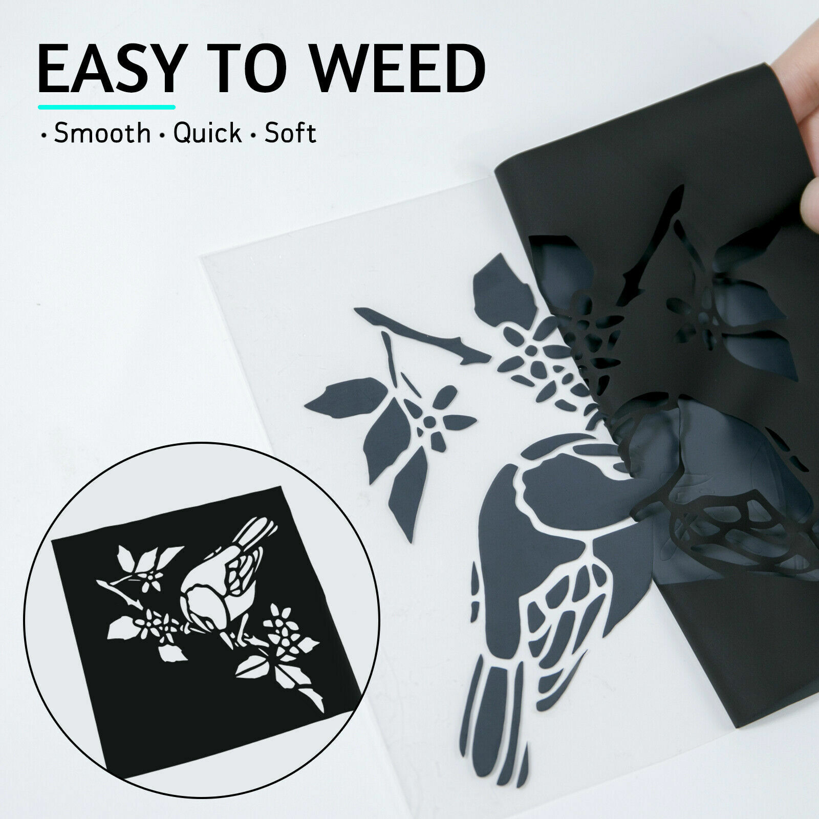 HTVRONT Heat Transfer Vinyl Roll Iron on Heat Press HTV T-shirt 12"x 5FT-50FT