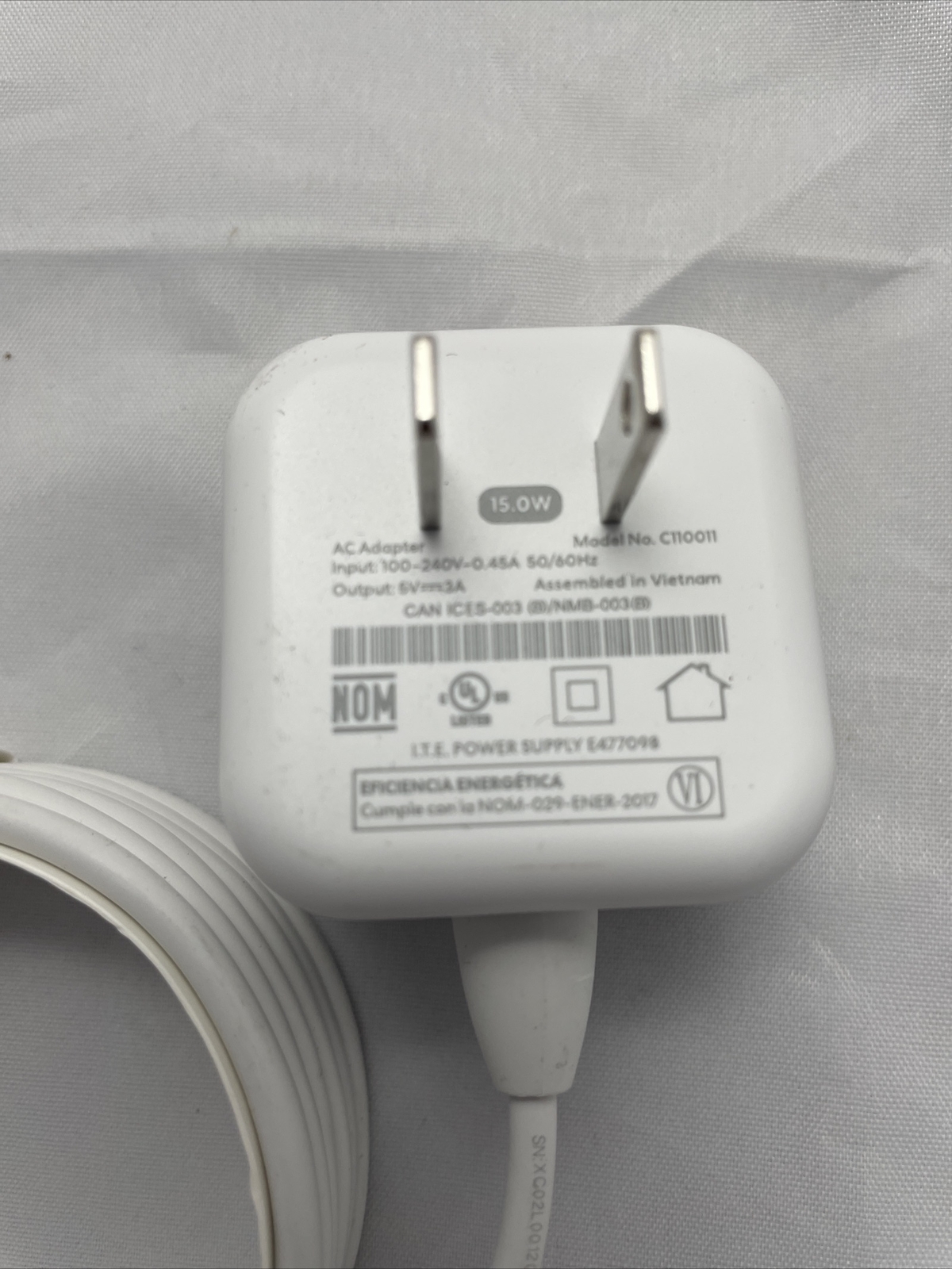 EERO 6 Plus WiFi Router AC Adapter USB-C 15W Power Supply Charger - C110011