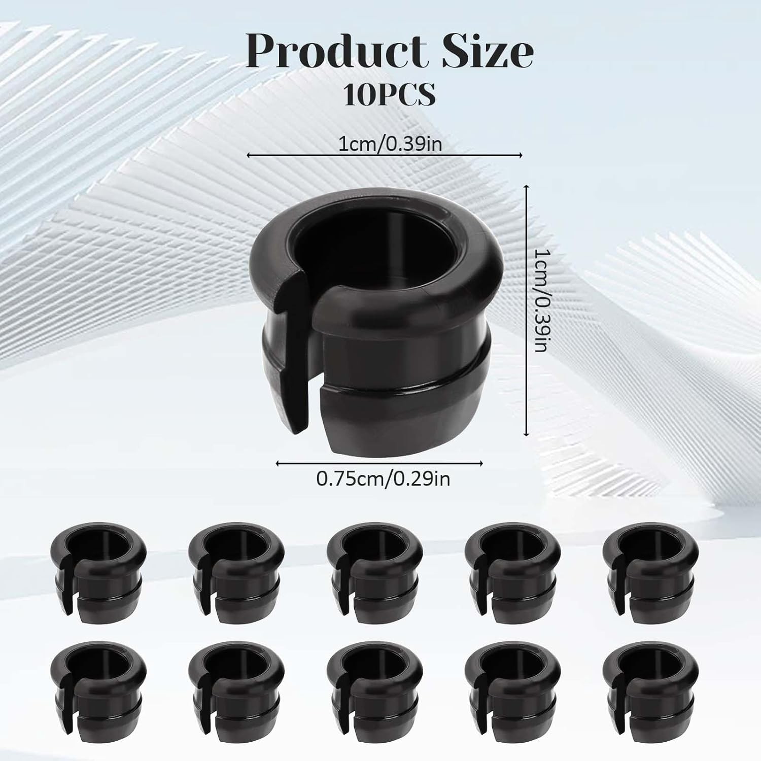 10 Pack Schrader to Presta Rim Adapters, Valve black