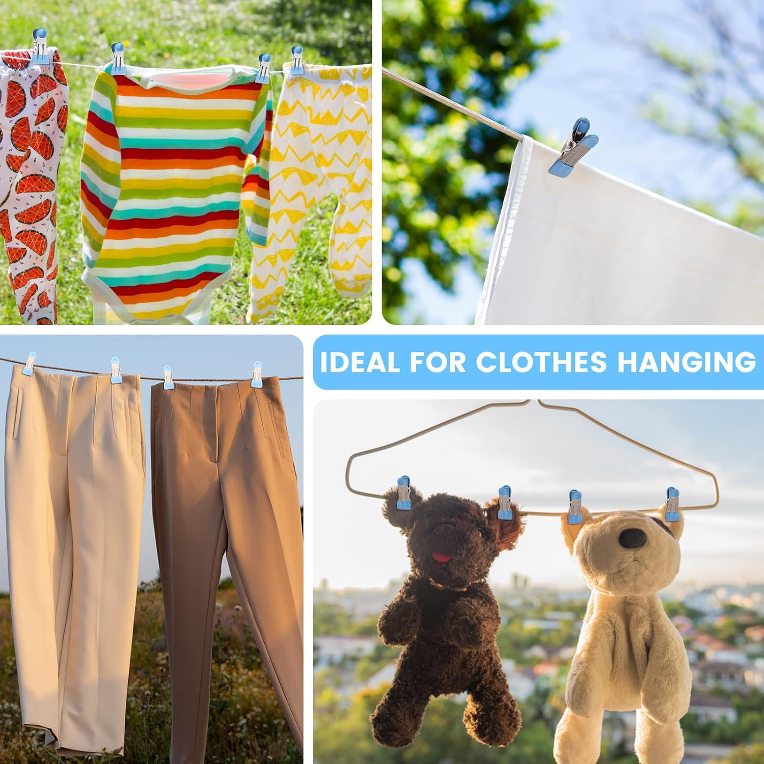 Clothes Pins, Chip Clips,Chip Clips Bag Clips Food Clips 20 Pcs,Towel Clips,Bag