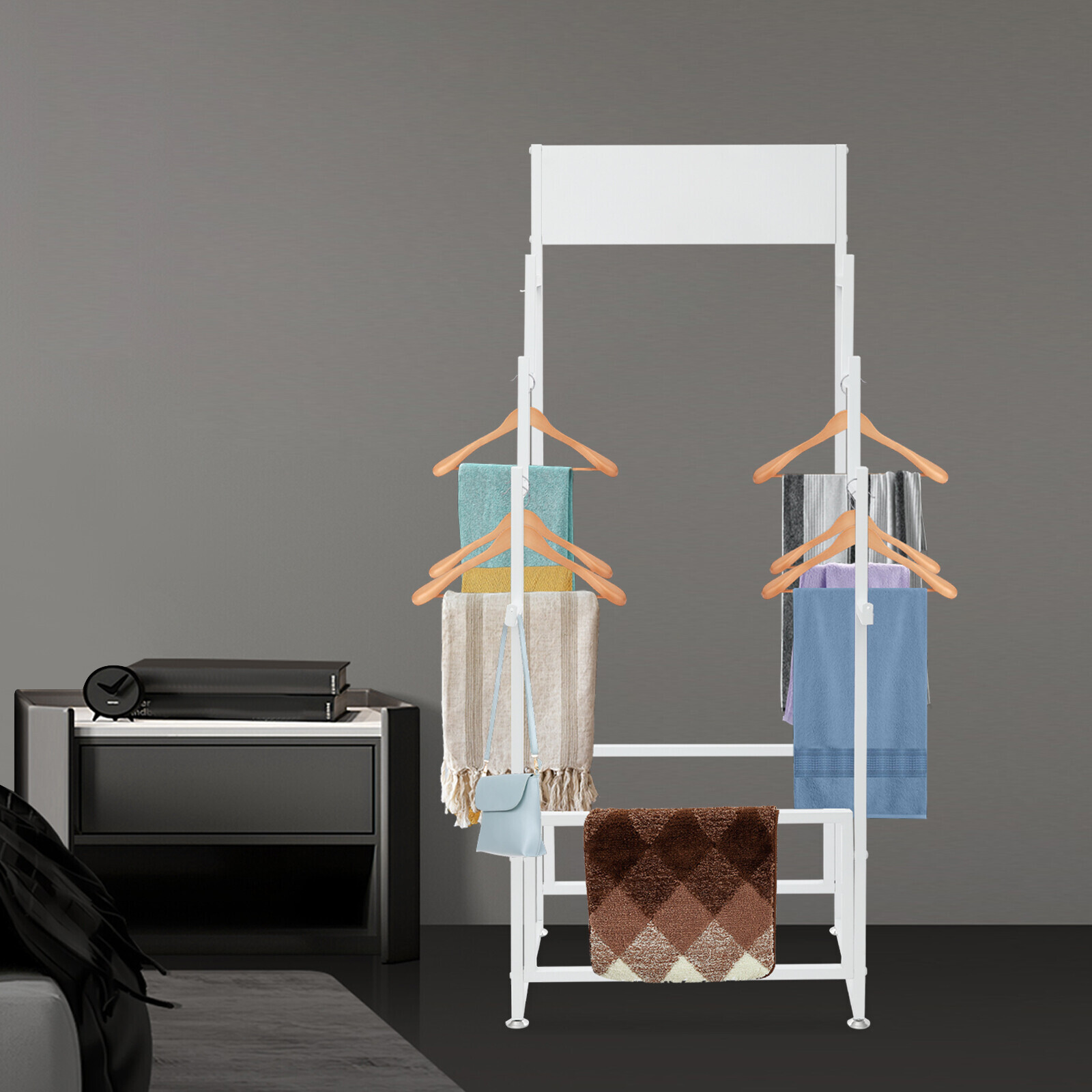 Floor Standing Carpet Display Stand Commercial Organizer Holder f/Displaying Mat