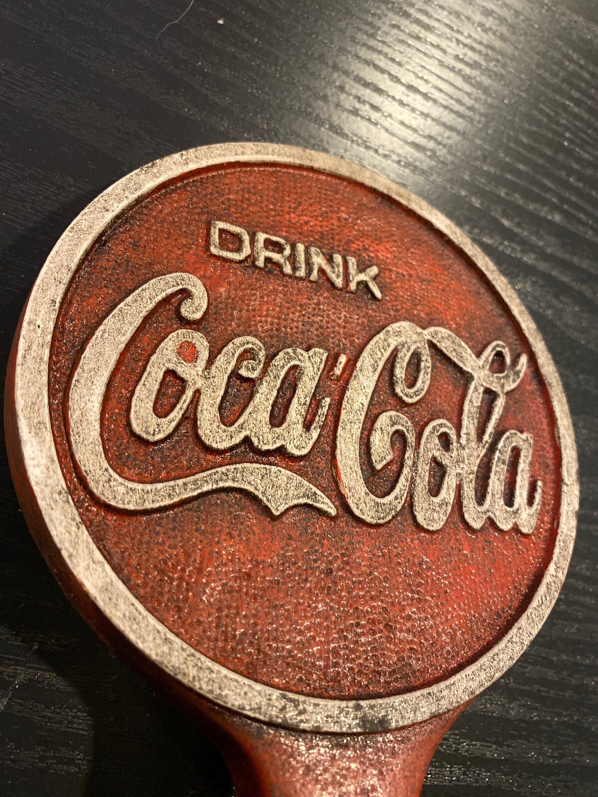 Coca Cola Door Stop Cast Iron Solid Metal Patina Doorstop Soda Coke Collector