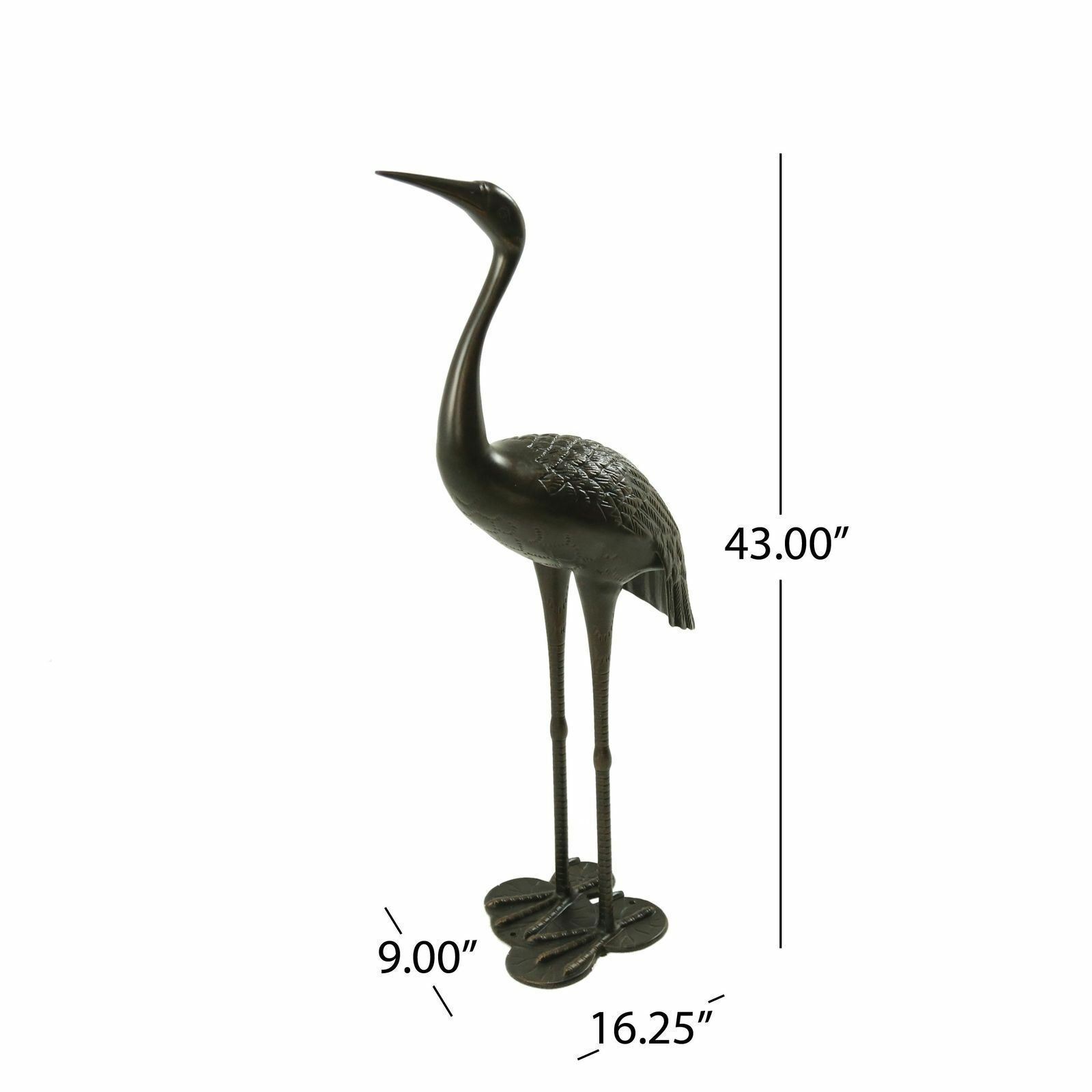 Mark Outdoor Dark Bronze Aluminum Crane/Heron Statues (Set of 2)