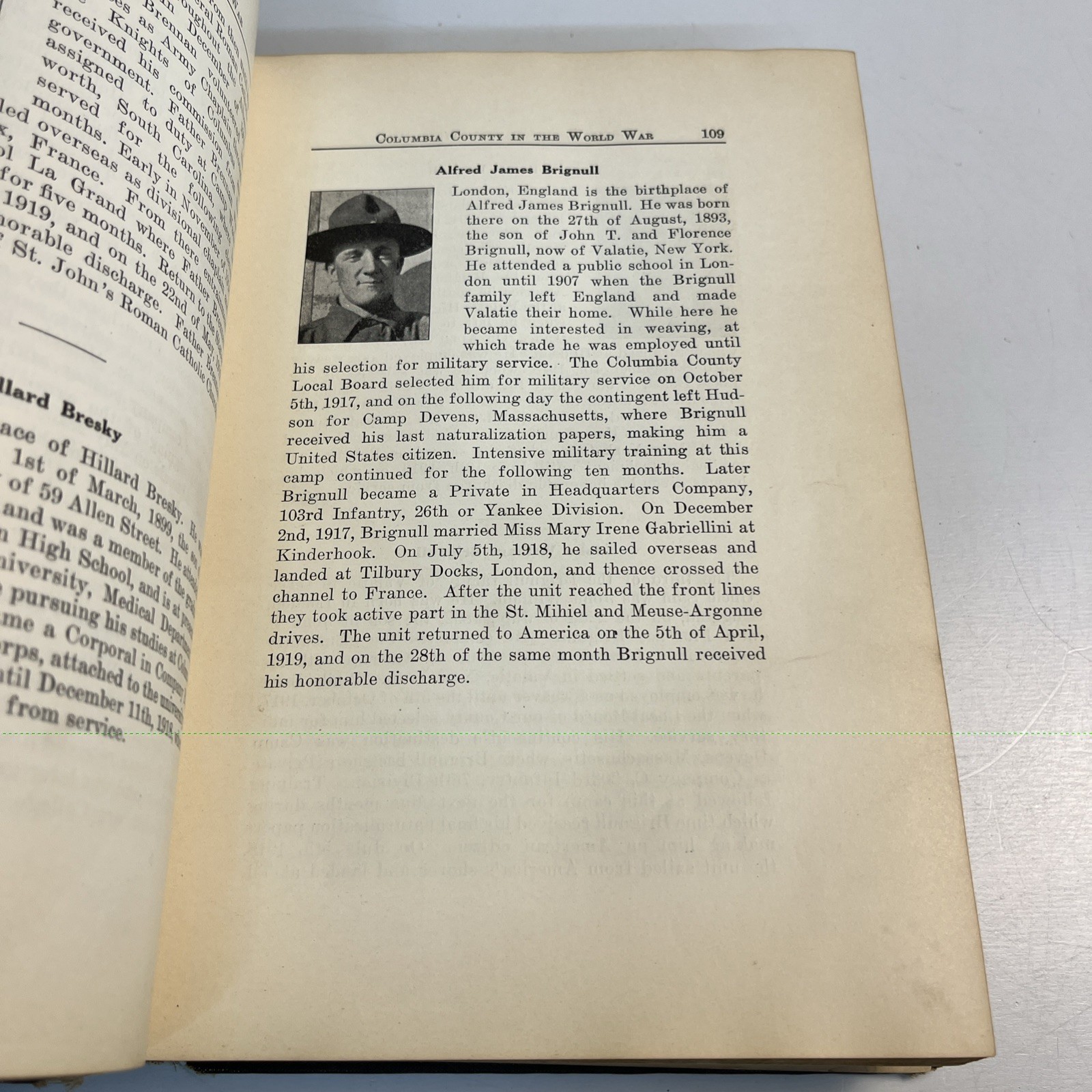 Columbia County in the World War 1924 Home Defense Committee NY WWI History Book