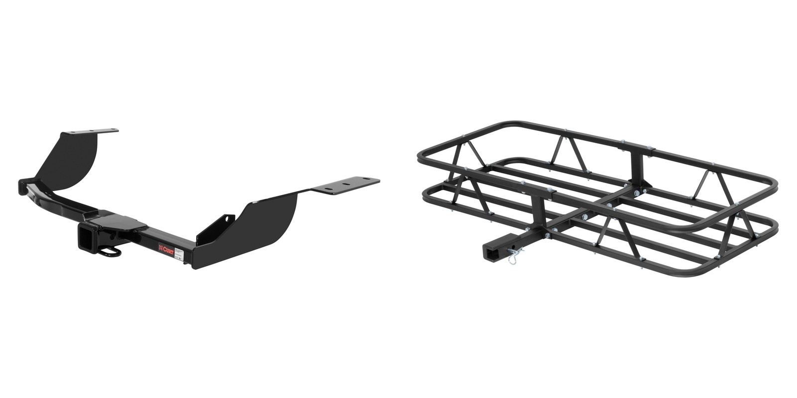 Trailer Hitch Receiver w/ Cargo Carrier Basket Fixed 500 lbs CURT Class 3 #13581