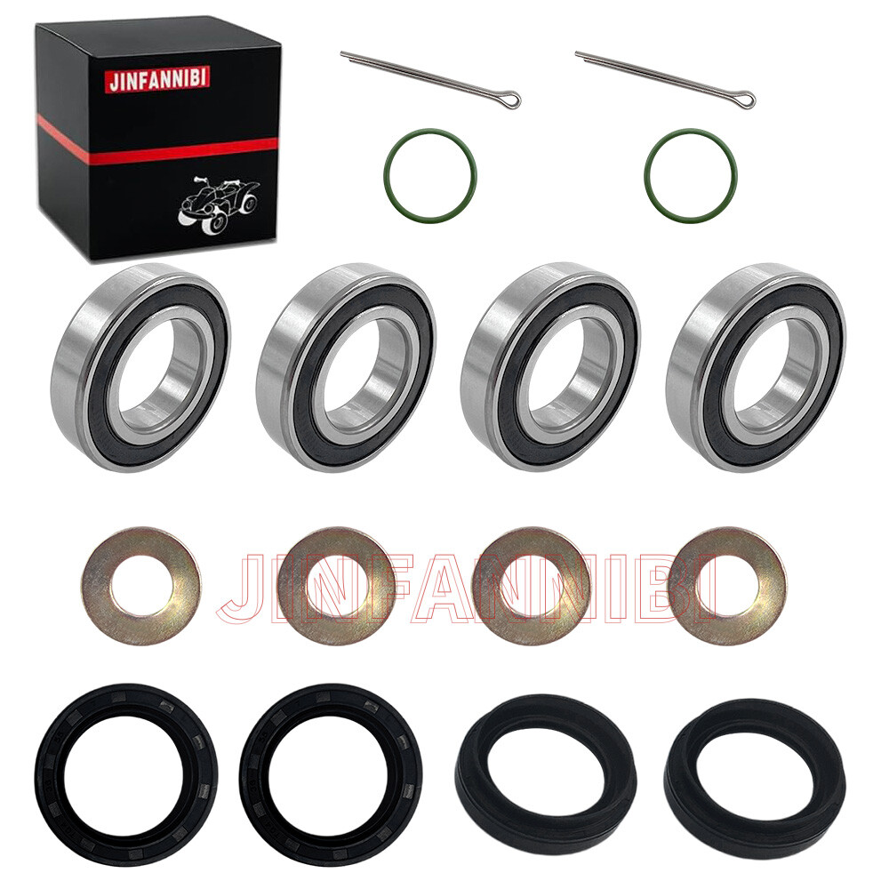 Front Wheel Bearings Seals Kit w/ Washers for Yamaha Kodiak 400 YFM400 1993-2006