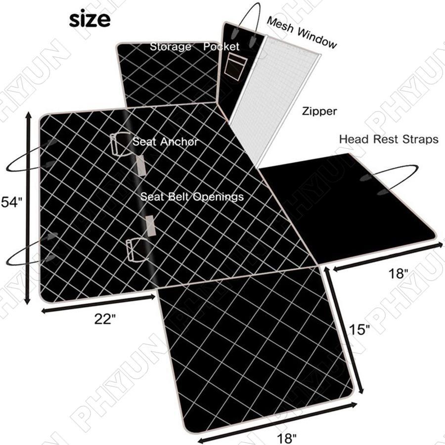 Waterproof Car Back Seat Cover Pad Rear Bench Pet Dog Cat Travel Hammock Cushion